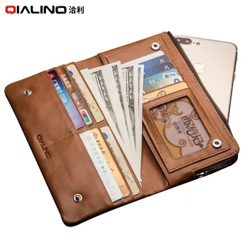 

Fashion holster for iphone 7 & iPhone 7 plus Handmade Genuine Leather Wallet Case for iPhone 6s slots for cards 4.7/5.5 inch