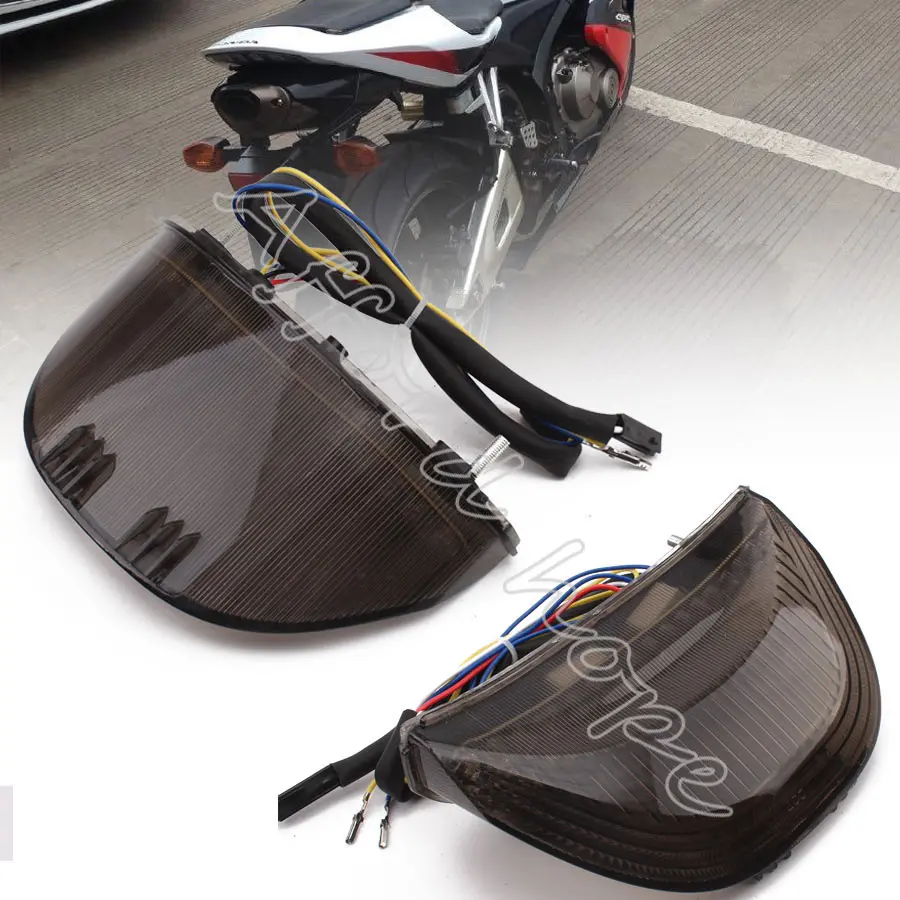 

Universal For Honda CBR 600RR CBR1000RR Motorcycle Fireblade LED Integrated Mount Brake Light Turn Signal Smoke Lens Tail Light