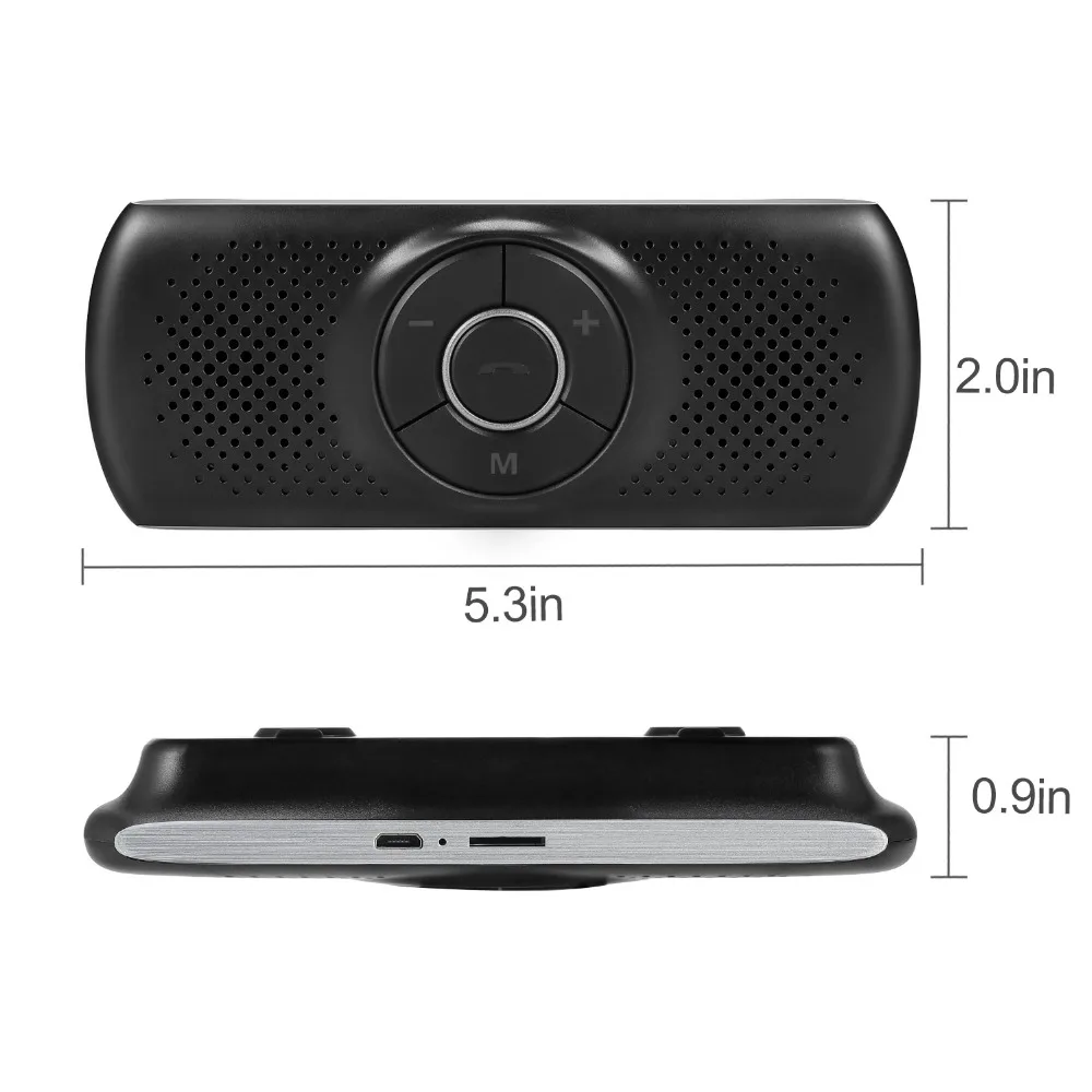 ANLUD Sunvisor Bluetooth Car Kit Handsfree Audio Music Transmitter Player Multi function Car Speakerphone Connect With 2 Phones  (8)