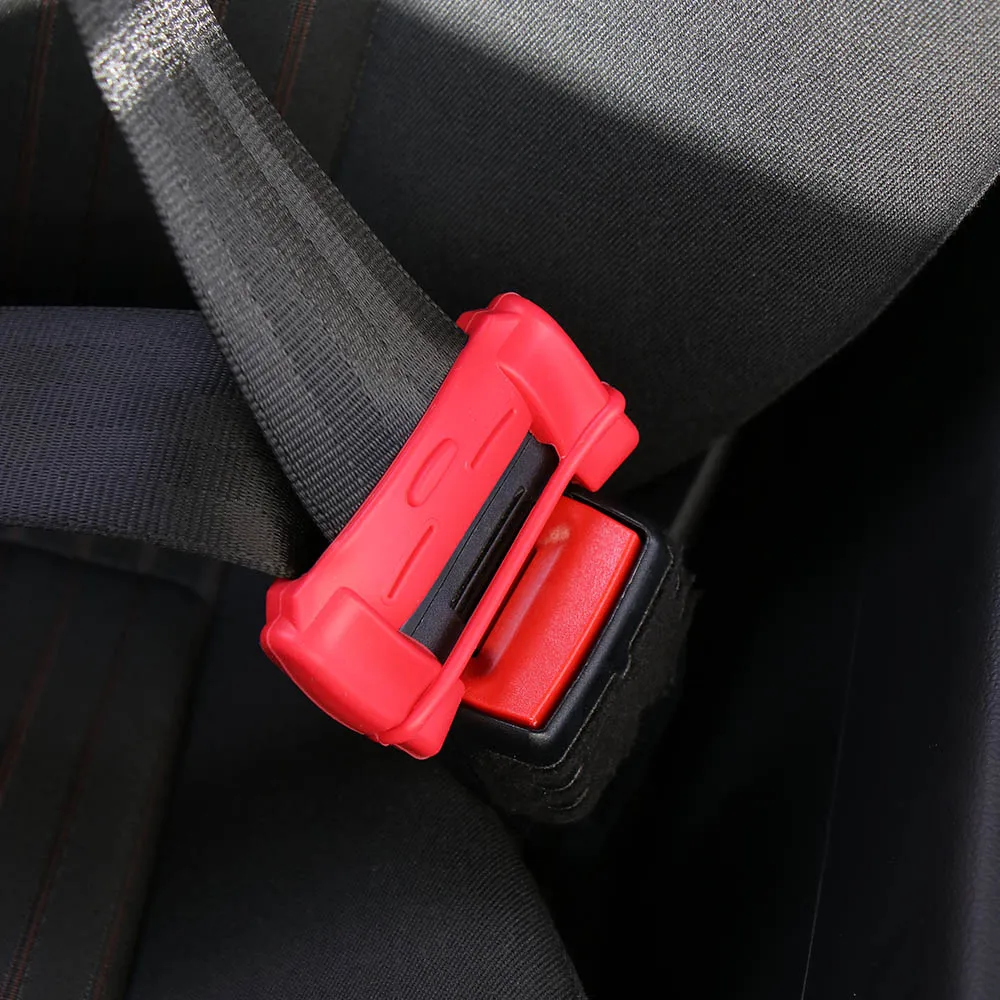 AOZBZ 2pcs Universal Car Safety Belt Buckle Covers Anti-Scratch Silicon Seat Belt Buckle Protector Interior Accessories