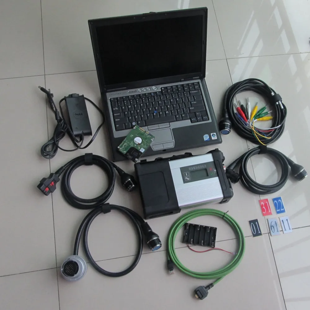 Latest MB SD C5 Star Diagnosis C5 Software HDD 2016.05v installed in De/ll D630 2GB RAM Laptop for MB Cars & Trucks (12v+24v)