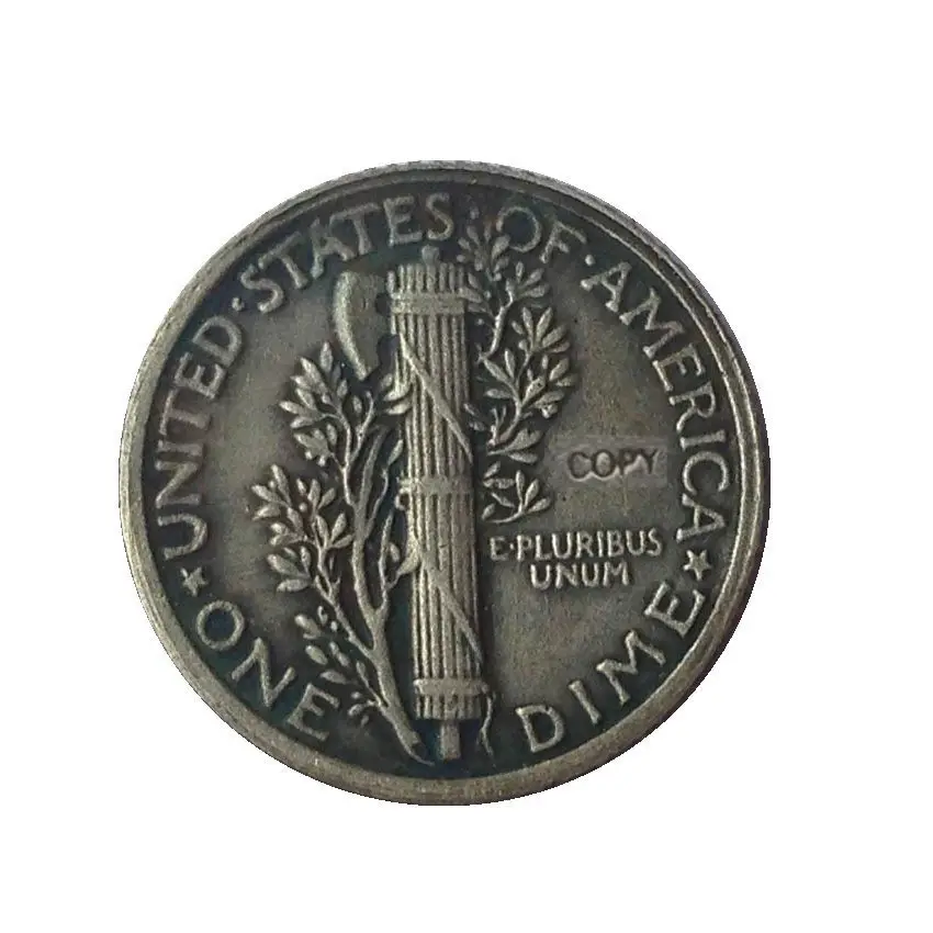 Дата 1916 1916-D 1916-S 1917 1917-D 1917-S 1918 1918-D США ртутные головки DIMES копия монет - Цвет: 1918