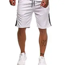 Мужские новые спортивные и повседневные брюки с пятью точками, однотонные спортивные брюки для фитнеса, мешковатые штаны в полоску