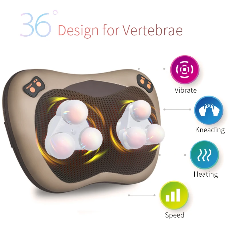 JinKaiRui инфракрасный нагрев Электрический разминающий шиацу вибратор шеи плечо назад тела Массажер подушка автомобиль/стул/дом Massagem