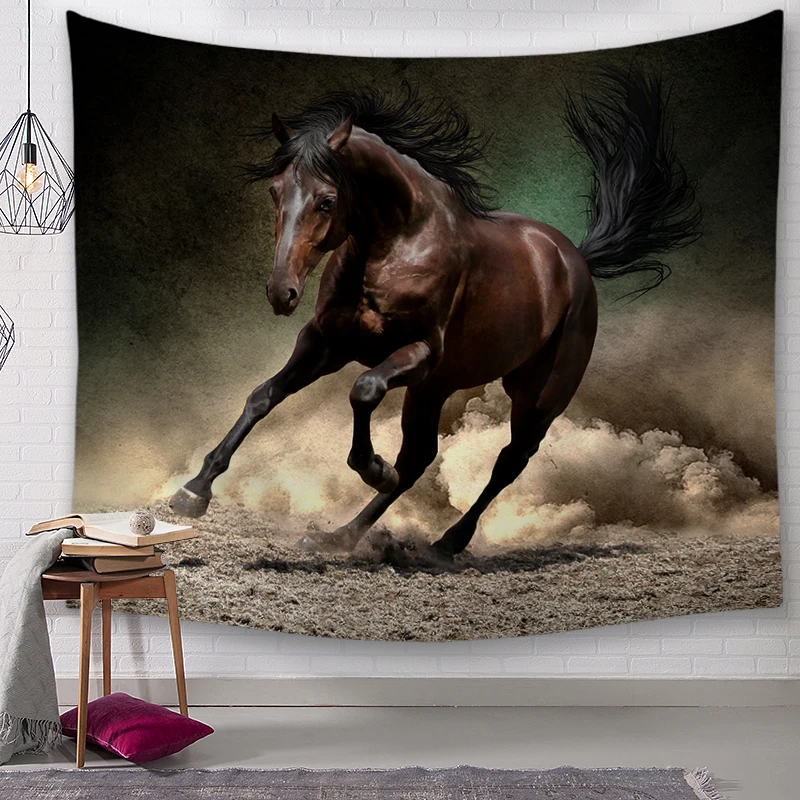 Гобелен с изображением коня настенный гобелен- хиппи гобелен- Бохо хиппи для богемного жилья Декор 150x200 см или 150x130 см Покрывало
