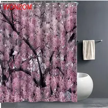 WONZOM розовая Цветочная душевая занавеска ткань Ванная комната Декор Украшение «Cortina de» Bano Полиэстер дерево для ванной занавеска с крючками подарок