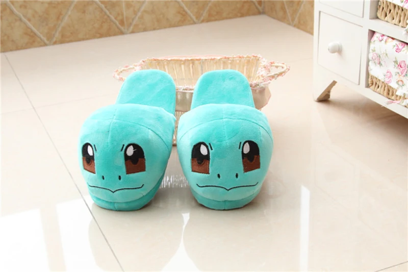 Women Anime Cartoon Pokemon Slippers Lovers Warm Woman Slippers Elf Ball Pikachu Go Plush Shoes Home House Slippers Children - Цвет: style 4