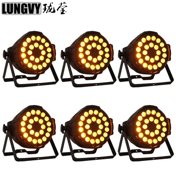 

Free Shipping 6pcs/lot 24x18w 6in1 RGBWA UV Led Par Light DMX Professional Stage Lights DJ Equipment