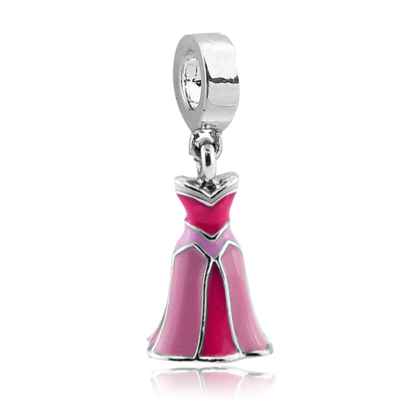 

Free Shipping 1pc Silver Plated Aurora's Dress Bead Princess Charms fit Pandora European pulseiras Charm Bracelets & Bangles