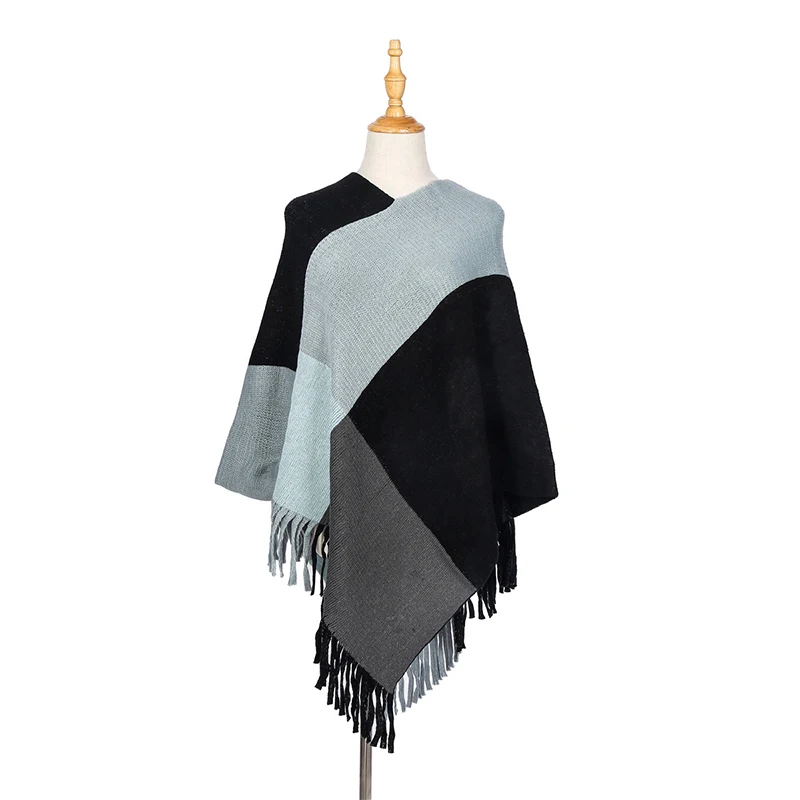 

New arrival fashion autumn and winter dual use big plaid tassel shawl fashion trend solid high quality outdoor holiday scarf