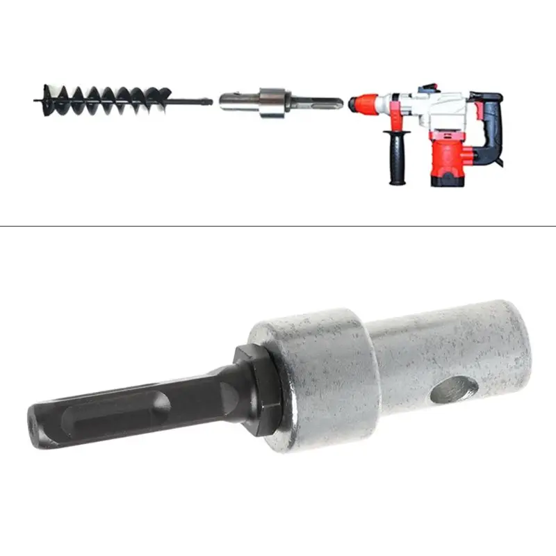 4 Square Pits Drill Bit Adapter For Electric Hammer Convert to Earth Auger Head Connector Tool