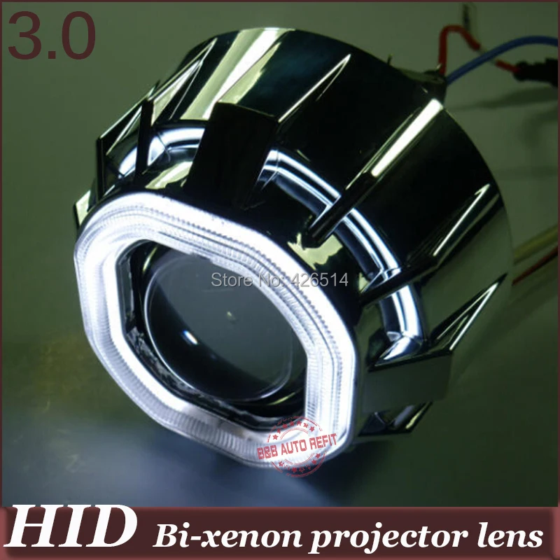 Xplus 3 дюймовый двойной ангел кольцо HID фары объектив 35 Вт H1 H4 H7 H11 9005/6 Высокий Низкий