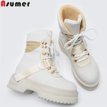 

ASUMER Plus size 35-42 New High quality women boots buckle round toe platform shoes autumn winter ankle boots ladies shoes