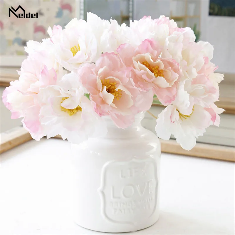 

Meldel Wedding Bouquet Bridesmaid Bunch of Flowers Artificial Silk Rosemary Flower Arrangement DIY Home Party Office Decorations