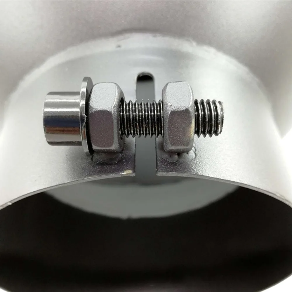 VictSing Muffler Car Exhaust Universal Car Chrome Stainless Steel Exhaust Tail Pipe Low Noise Bolt-On Exhaust Tip Black 15 inch (5)