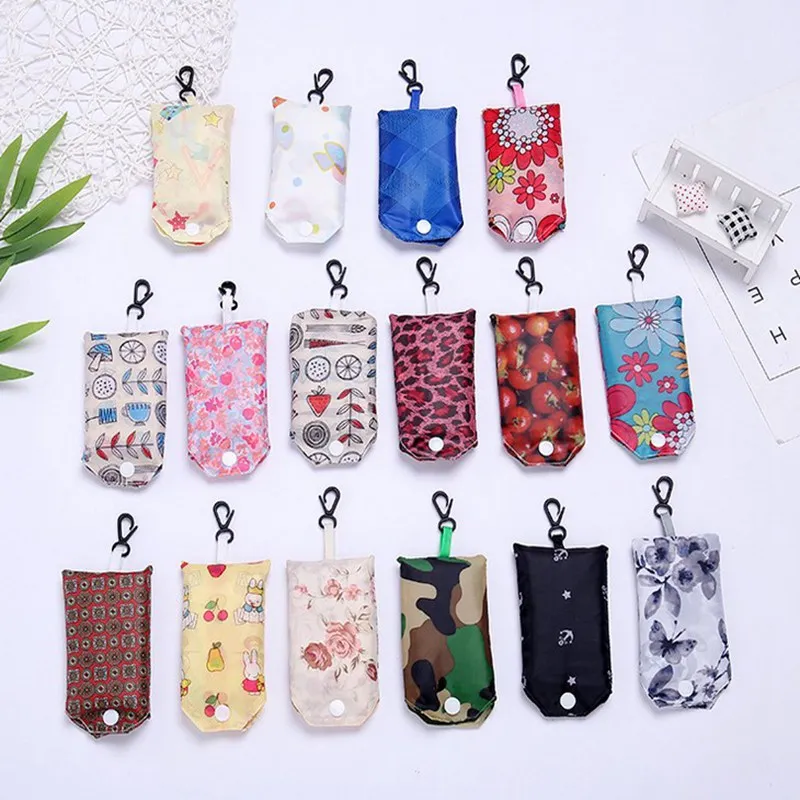 

Hifuar 1PC 38x58cm Reusable Shopping Bags Women Foldable Tote Bag Washable Bags Polyester Foldable Into Attached Pouch A