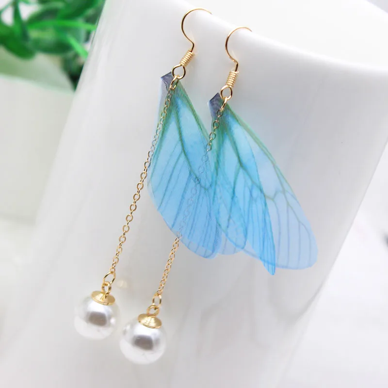 

2019 new fashion brand jewelry summer style multicolor wings earrings for women insect insect gift drop earring