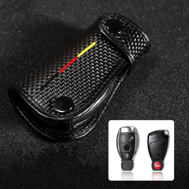 TPIC-Carbon-Fiber-Car-Remote-Key-Cover-Case-Shell-Skin-Holder-Protector-For-Mercedes-W204-W205