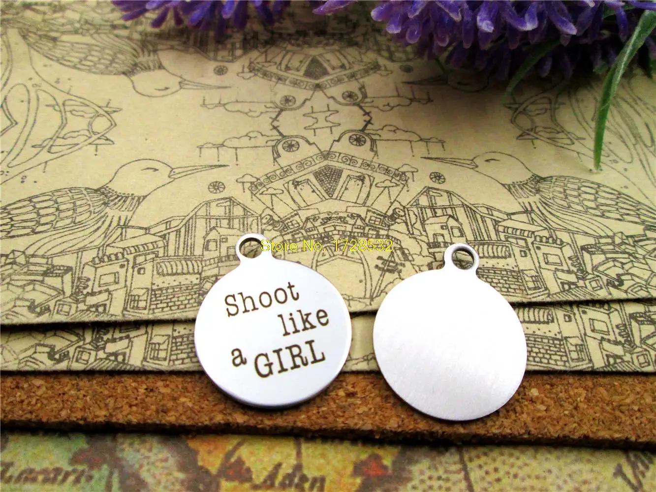 Круглые Подвески shoot like a girl из нержавеющей стали ювелирные украшения сделай сам с