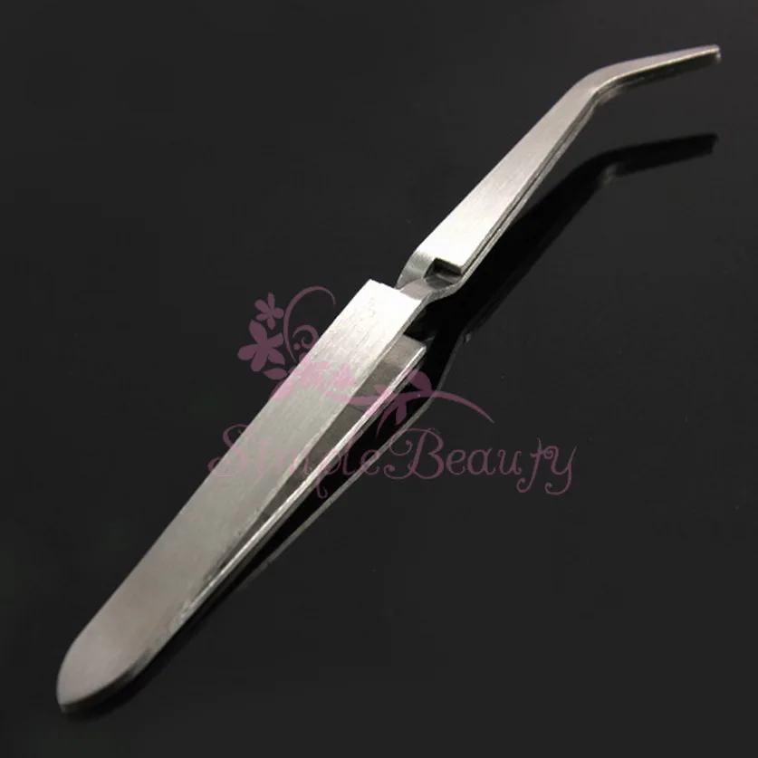 

1pcs Stainless Steel Multi Function Tweezer Acrylic Nail Art Manicure UV Gel Tips Fixing Tightly Pincher Clip Angle Tipped Tools