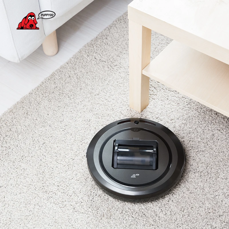 PUPPYOO Robotic Vacuum Cleaner Intelligent Multifunctional Collector Self-Charge and High Suction Power Side Brushes WP615