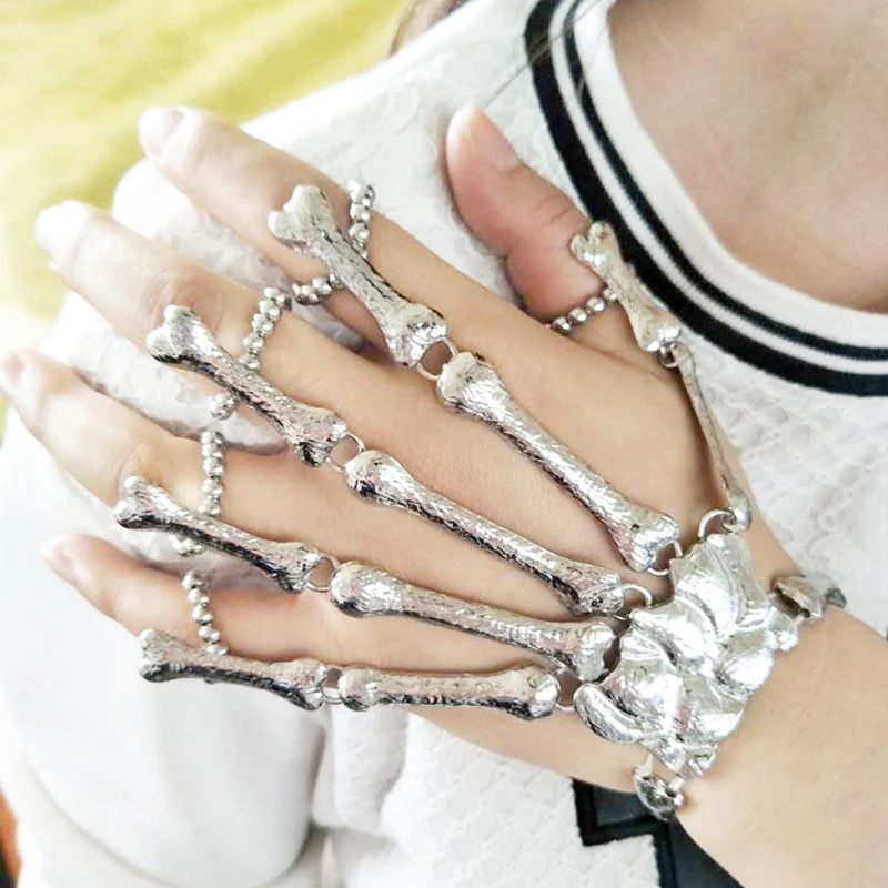 Gothic Handkette Für Männer - Schädel Schmuck Mit Verstellbarem Verschluss Für Punk Style