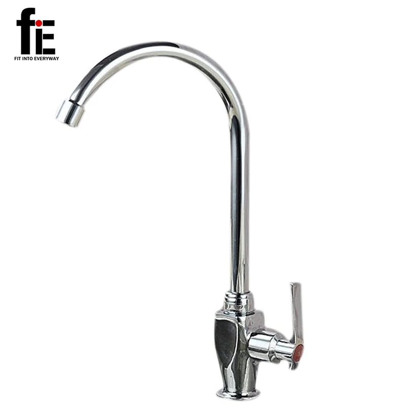

FITINTOEVERYWAY Sink Faucet Single Handle Cold Water Tap Zinc Alloy Kitchen Faucet Electroplate Process