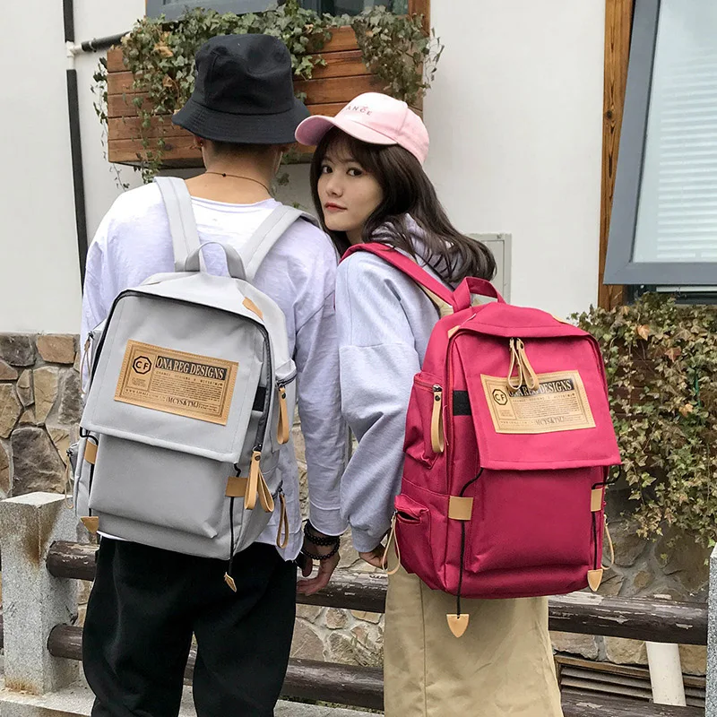 

New Fashion Women Casual Canvas Backpack Students School Bag Girl Large Capacity Travel Bag Lovers bag College student backpack