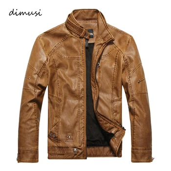 

DIMUSI Men Autumn Winter Leather Jacket Motorcycle Leather Jackets Male Business casual Coats Brand clothing veste en cuir,YA349