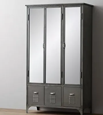 Industrial Loft American Country Style Wrought Iron Wardrobe