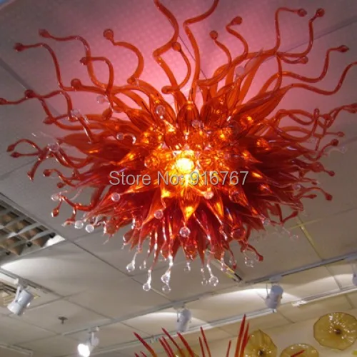 

Free Shipping Pretty Living Room Lighting Modern Red Glass Chandelier