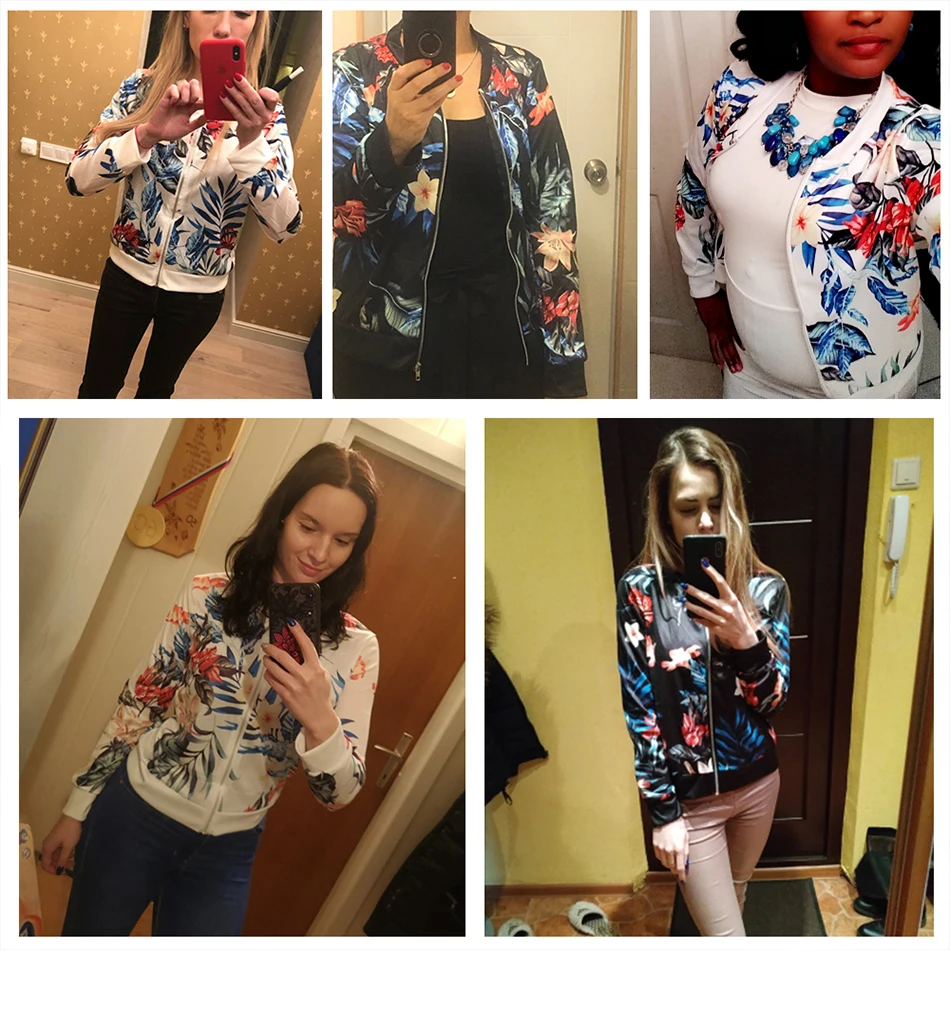 5XL, большой размер, Женская куртка, короткая, Ретро стиль, цветочный принт, длинный рукав, на молнии, куртка-бомбер, осеннее пальто, женская Байкерская верхняя одежда, топы