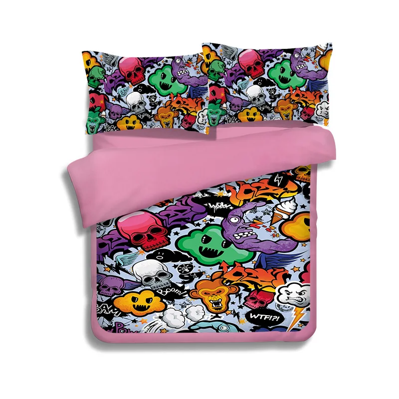3d skeleton series bedding set twin full queen size 3pcs 4pcs bed skeleton bed sheets