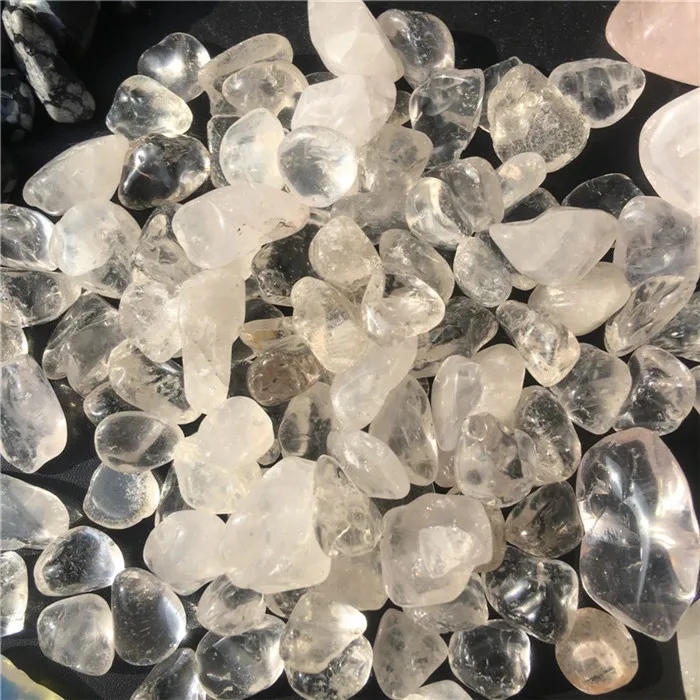 100 г натуральный гравий с кристаллами кварца образец полированный камень - Цвет: white crystal
