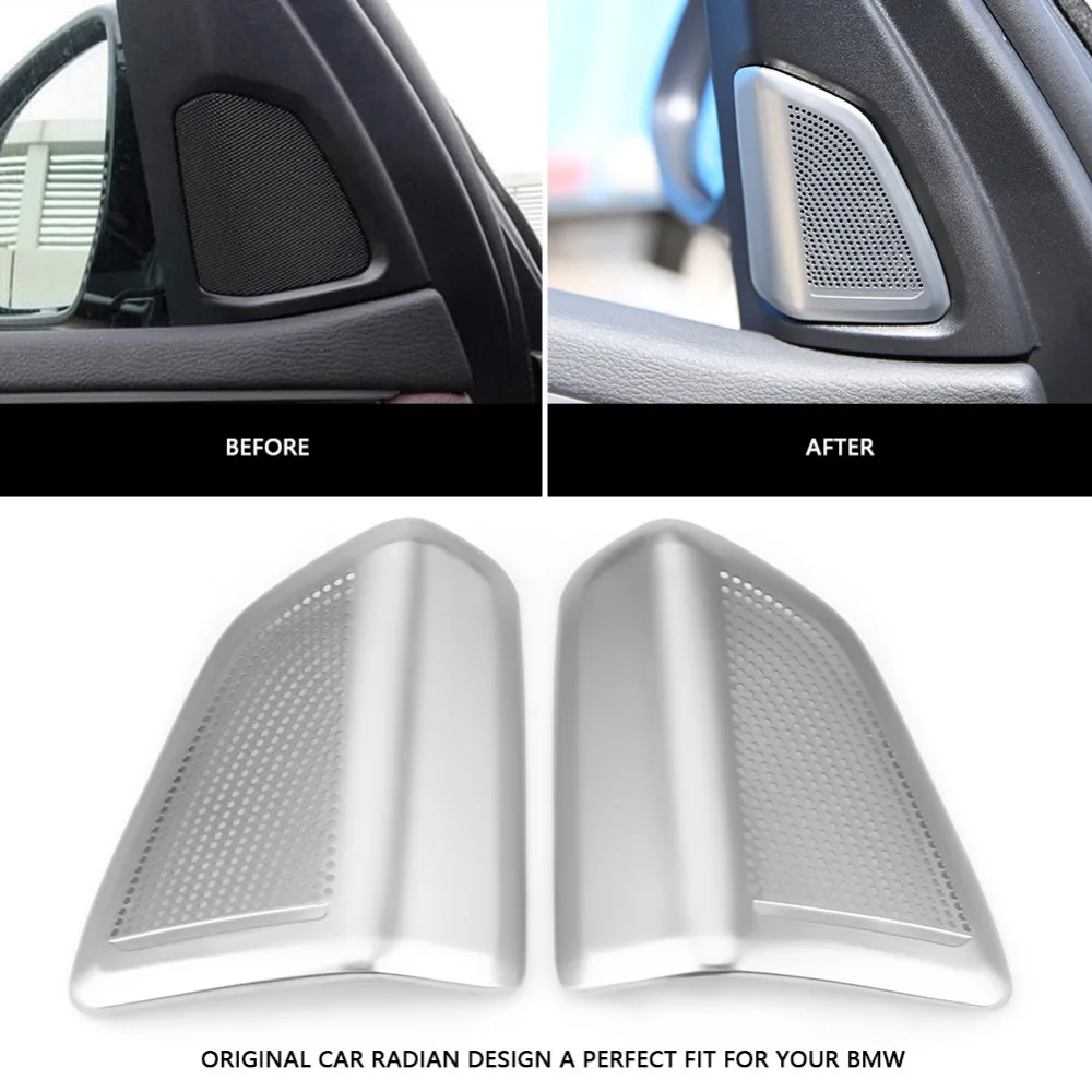 1 пара двери автомобиля Стереодинамик декоративная крышка отделка салона автомобиля для BMW X5 X6 F15 F16- автомобильные аксессуары