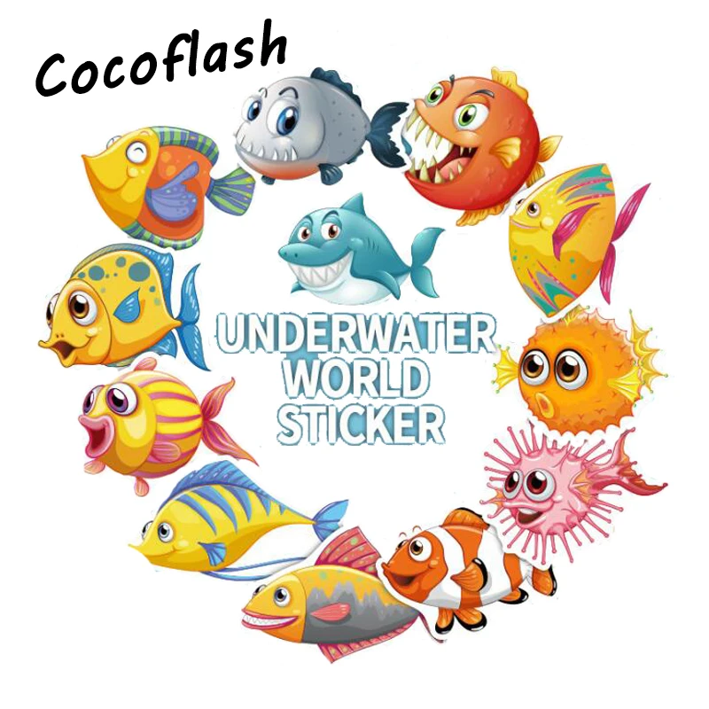 40cs/Lot Underwater World Sticker Cute Cartoon For Laptop Stuff Decal  Laptop Bicycle Motorcycle Waterproof Sticker For Kids