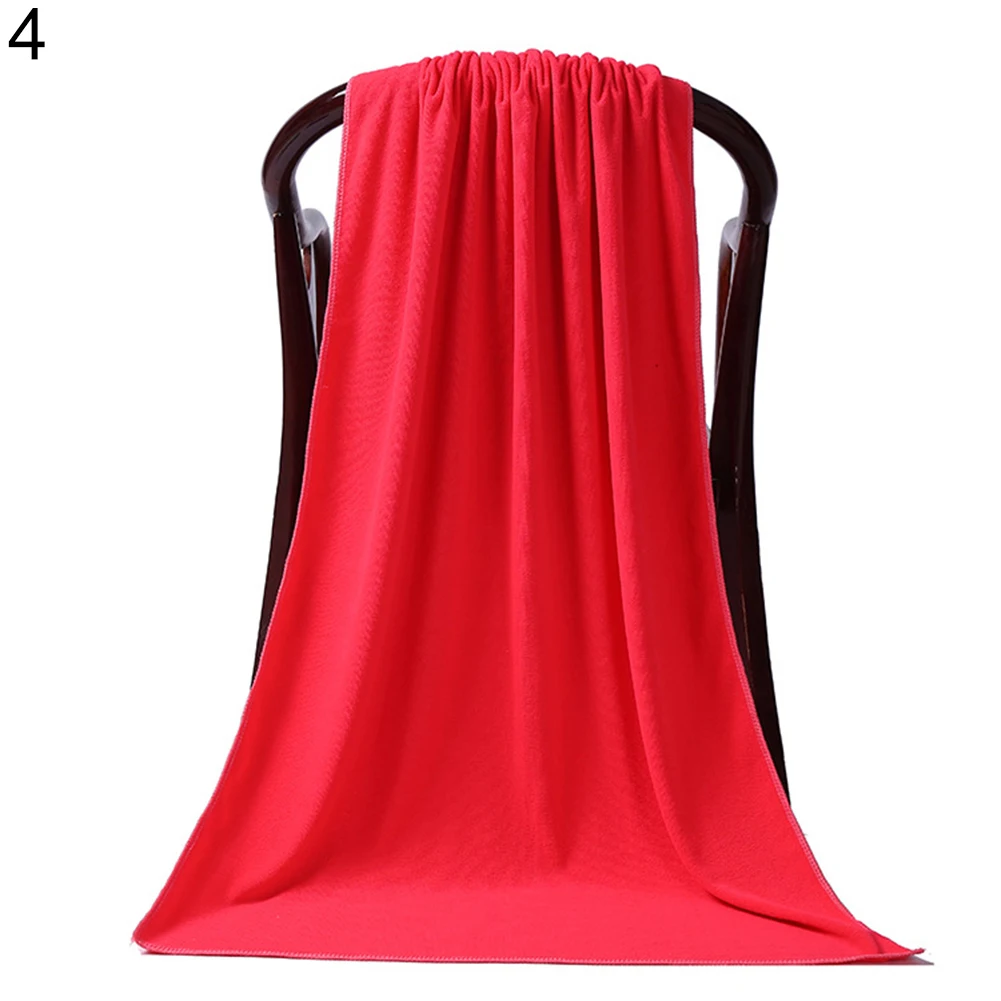 80 x 180cm Large Absorbent Microfiber Drying Beach Swim Sport Bath Towel Sheet Home Textile！ - Color: Red 671555