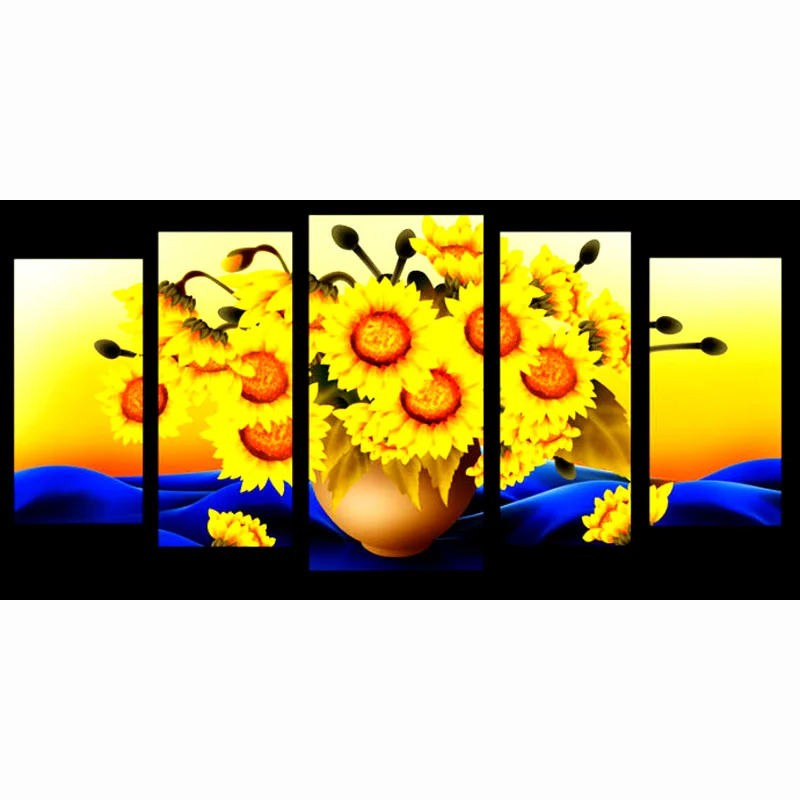 

NEW Sunflower Triptych Diamond Embroidery Painting Rhinestones Mosaic 3D Picture Cross Stitch Pattern Home Decoration