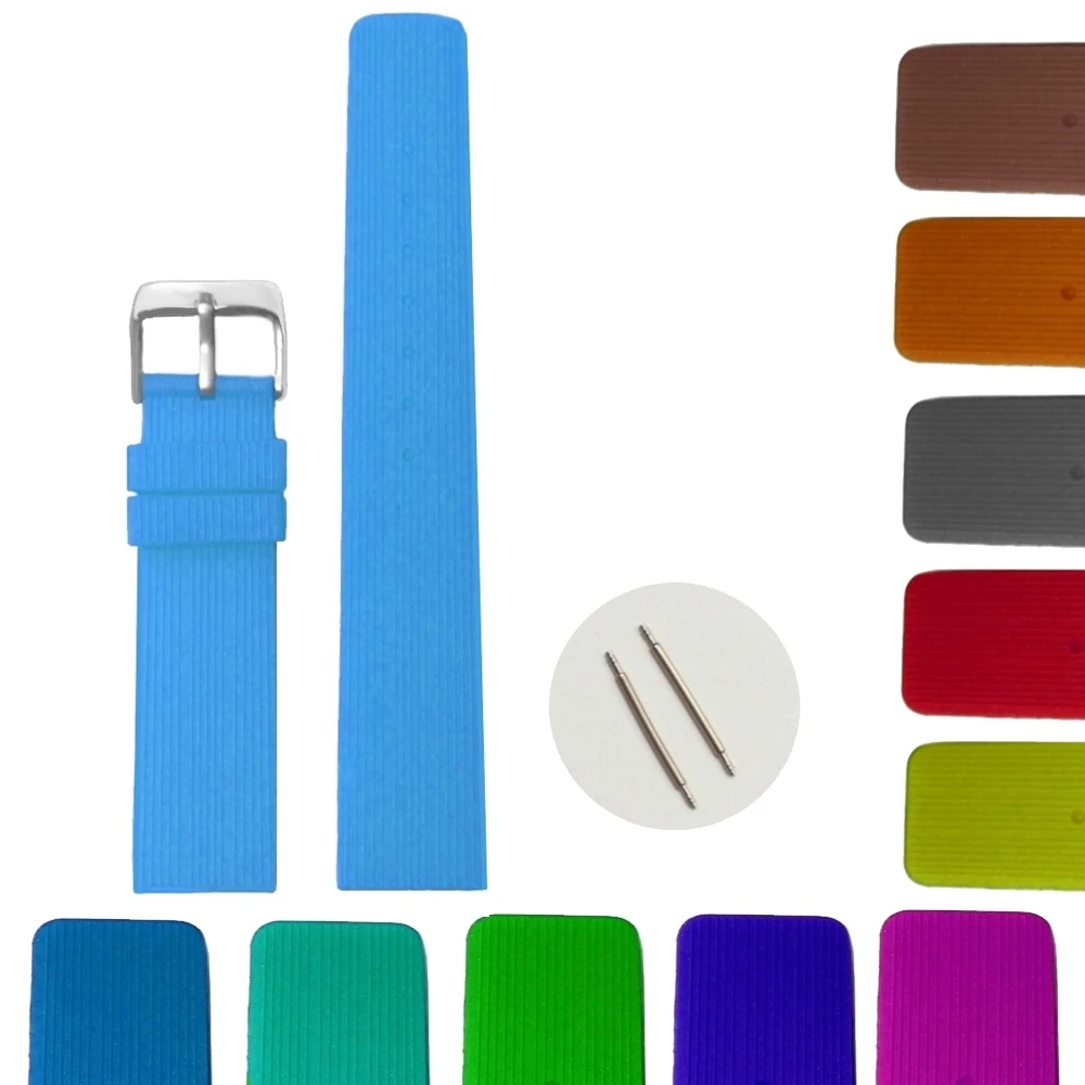 

20mm Deep Sky Blue Silicone Jelly Rubber Unisex Watch Band Straps WB1071T20JB