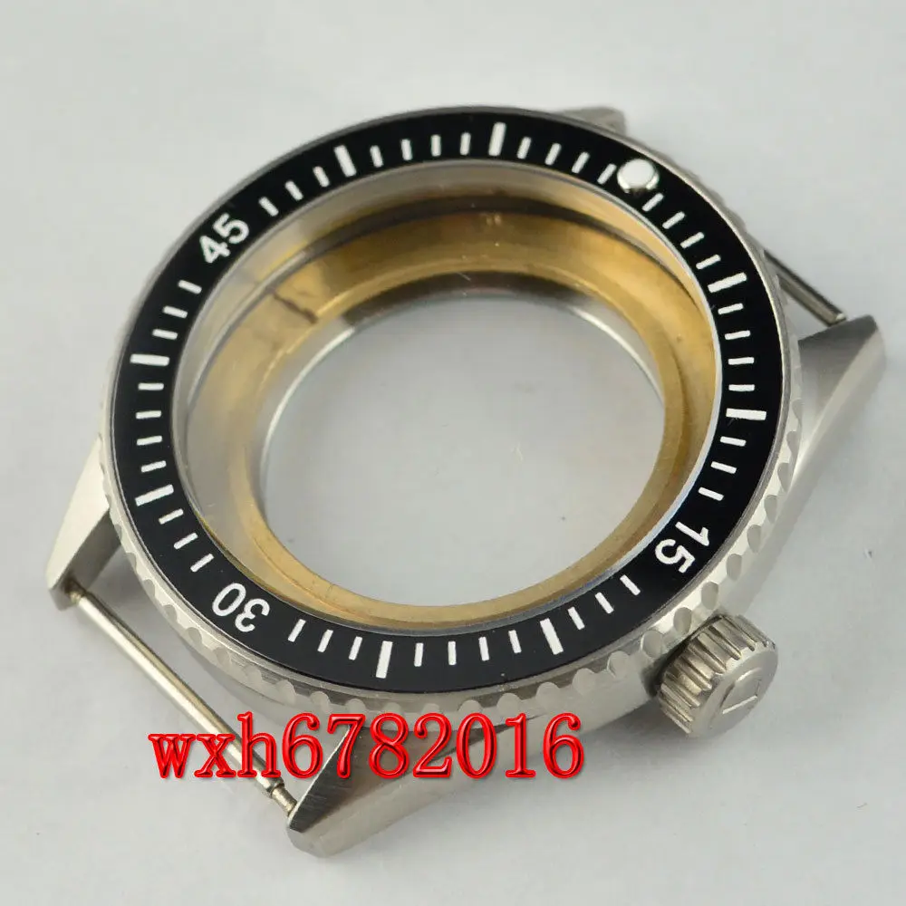 43 мм сапфировое стекло Brushe steel Case Fit miyota 821a Movement