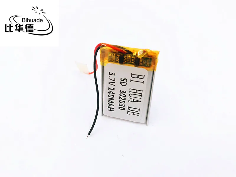 Литий-полимерная батарея li-po 3,7 V 302030 140 MAH MP3 MP4, с защитной платой полимерная аккумуляторная батарея