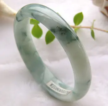 

shitou 00702 Natural A Green Old Jadeite Jade Carved Bangle Bracelet 58MM