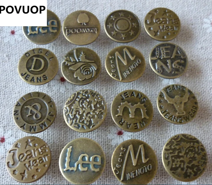 

POVUOP metal button mixed 100 PCS jean buttons 17mm/20mm button