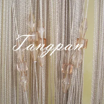 

Tangpan 5 Colors 100x200cm Square Beaded String Door Curtain Fringe Window Fly Screen Tassel Panel Room Divider