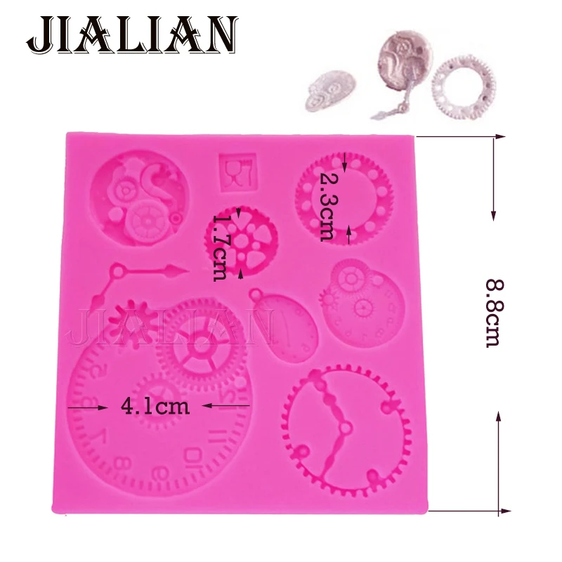 Силиконовая форма для помадки, форма для торта, часы, карманные часы, инструменты для украшения кексов, инструменты для выпечки в стиле панк, кухонные аксессуары T0915
