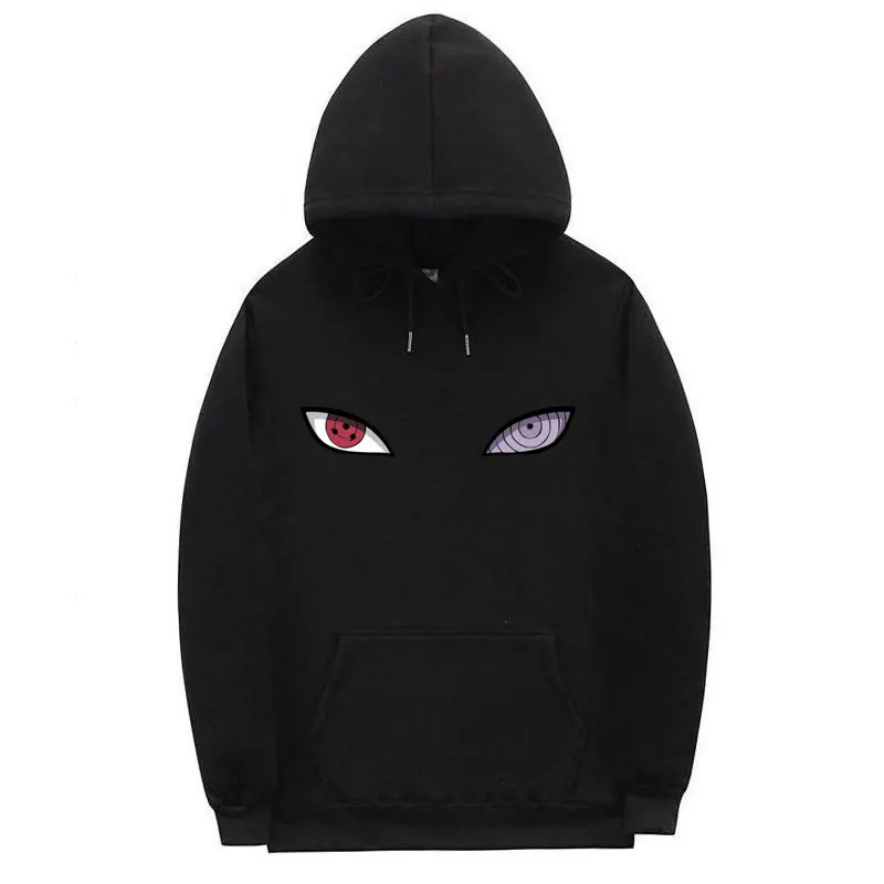 

New Anime Hoodies Naruto Uchiha Uzumaki Hatake Eyes Printing Pullover Sweatshirt Hip Hop Streetwear