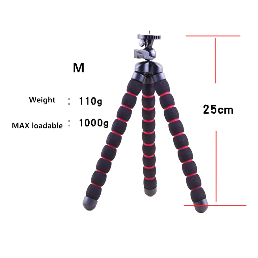 Kaliou Mini Flexible Sponge Octopus Tripod for Gopro 7 6 5 4 3 for iPhone Samsung Xiaomi Huawei Mobile Phone Smartphone Tripod 