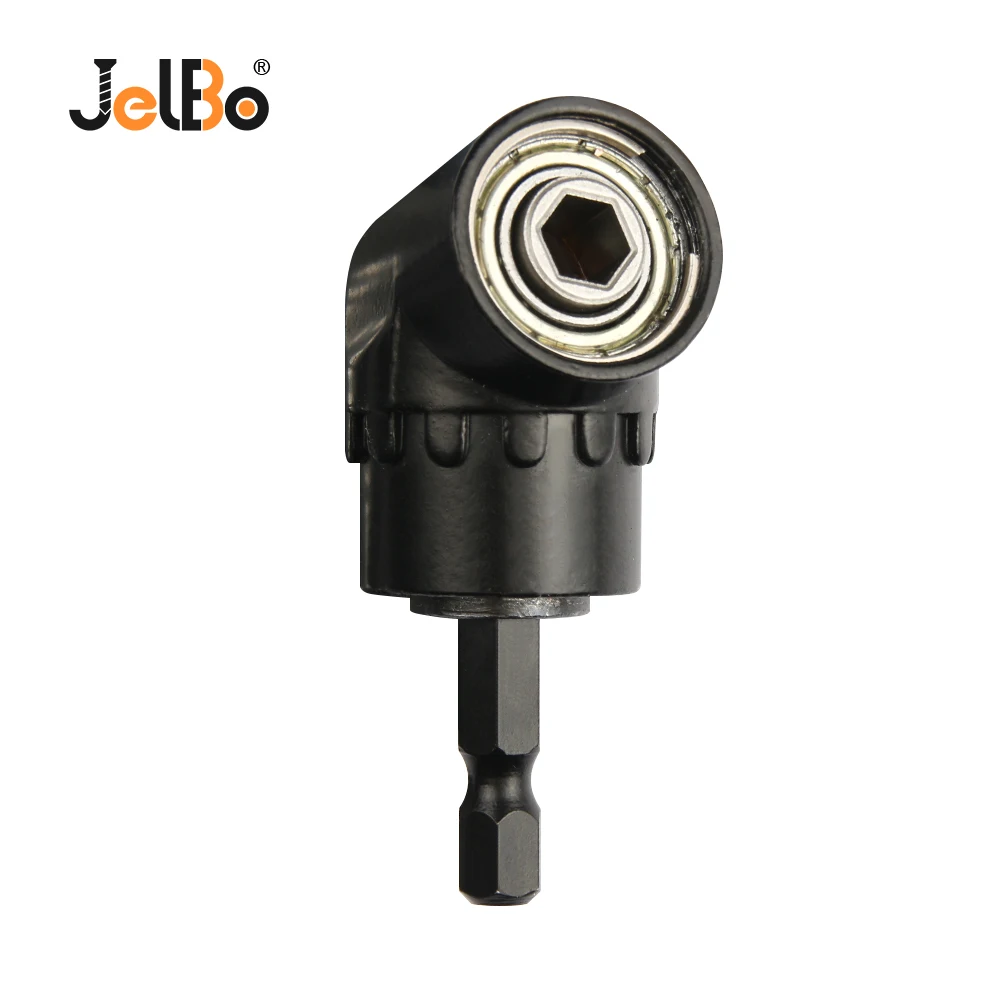 

JelBo 105 Degree Right Angle Drill Adapter 1/4 inch Hex Handle Magnetic Screwdriver Drill Socket Attachment Extension Tools