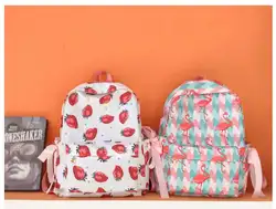 1 шт. свежий студент школьный фрукты Клубника Фламинго японский студенческий стиль девушки лук рюкзак