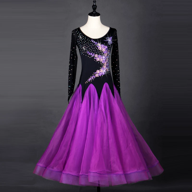 purple ballroom dress woman ballroom dance clothes standard dance